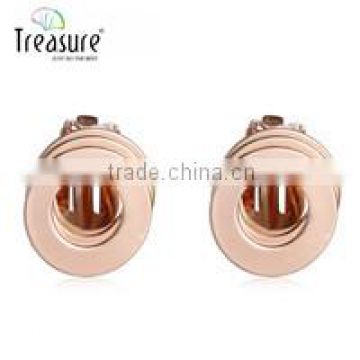 gold plated jewelry spiral copper rose golden stud earrings jewelry for women