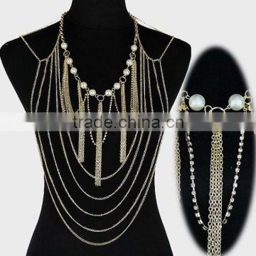 2015 Summer Sexy body belly chain pearl waist chains body chains