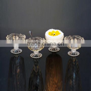 fancy Crystal Glass Ice Cream Bowl Set