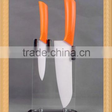 2pcs Knife set 4" Paring Knife+7" Chef Kitchen Knife set in Acrylic Block, One-Sided Bevel Grinding Blade