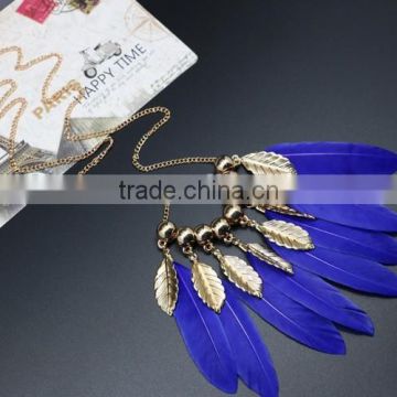 Fashion feather necklace chain jewelry