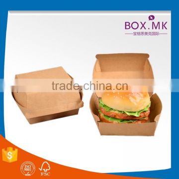 Cheap Recycled New Style Wholesale Take Away Kraft Paper Food Hamburger Box