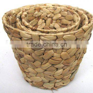 Round Water Hyacinth Storage Basket Set of Three