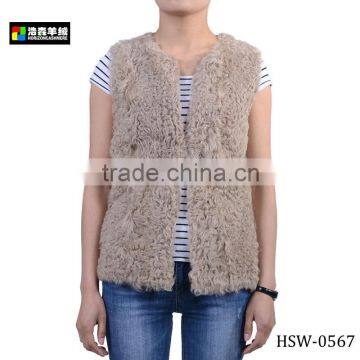 Fashion Woman Cashmere Waistcoat, Fancy White Fur Waistcoat