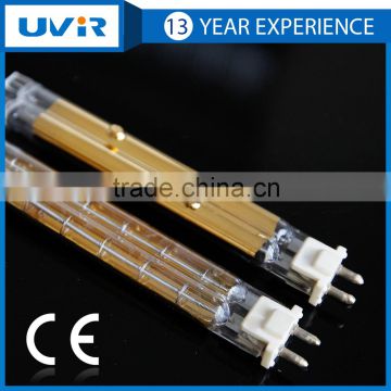 China manufacturing UVIR No.THG100162 Short Wave Twin Tube Gold Refletor fiber infrared heating lamp