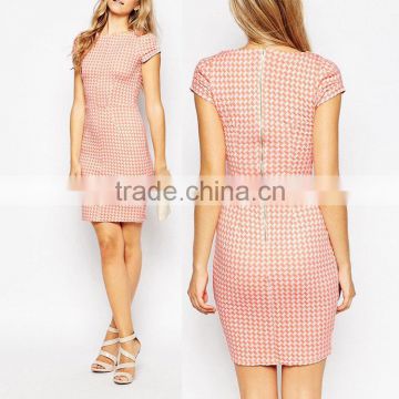 Manufacturer woman white coral coast mini slim tight casual worsted dress