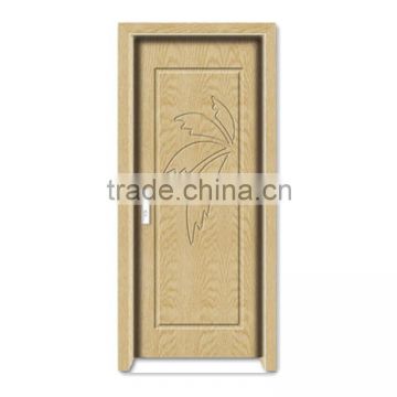 PVC coated room door wooden single door flower designs