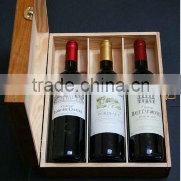 wooden wine box for 3 bottles suppliers