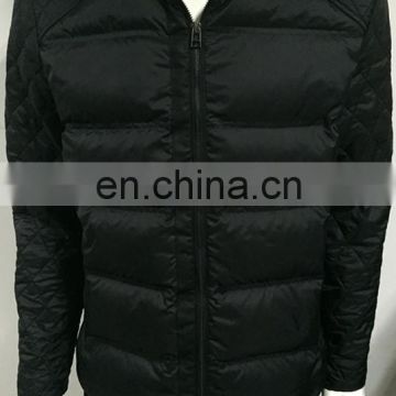 2017 High quality black down feather coatn with zipper
