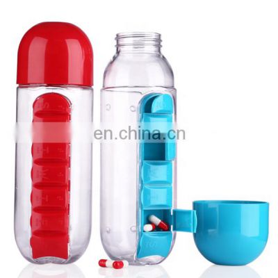Made in China plastic pill box water bottle with 7 Organizer Box