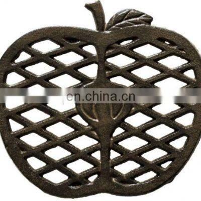 apple shape antique metal trivets