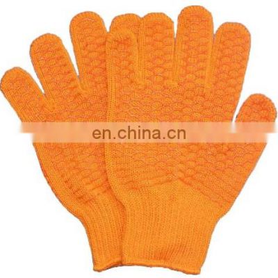 100% Yellow Acrylic Lined Criss-Crossed PVC Dots Work Gloves Fishing
