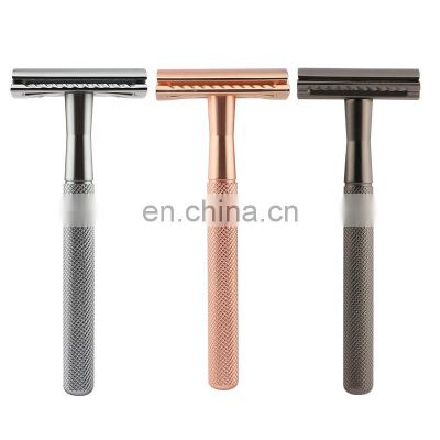 High Quality Closed Comb Black Stainless Steel Portable Safety Razor