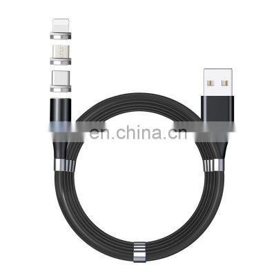 Wholesale 2M 3 in 1 7pin magnetic Cable Fast Charging data cable mobile phone magnetic USB data cable  for Iphon/type C/android