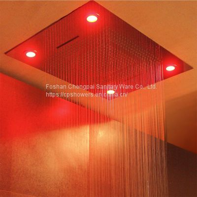 Chromotherapy shower set  LED lighting showerhead with multi-function stainless steel shower system