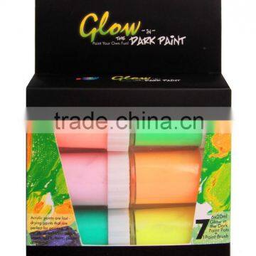 6color*20ml Glow in the dark acrylic paint