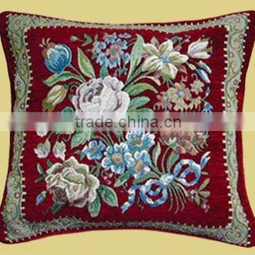 Pakistan Durable Colorful Knitted Flower Chenille Square Cushion Cover XH-016