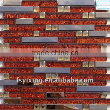 Wall Interior Decoration Glass And Metal Mosaic