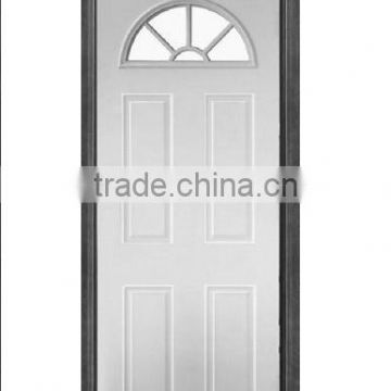 painted steel door with perimeter wood edge