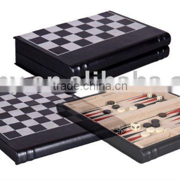 2 in 1 Leather Chess