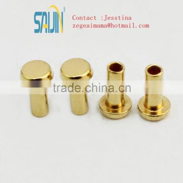 Hot sale high precision brass hollow tubular rivets /contact rivets