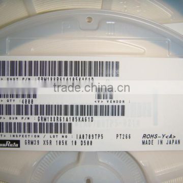 SMD Ceramic Capacitor 1uF 10V 0603 10% X7R MuRata GRM188R71A105KA61D MLCC
