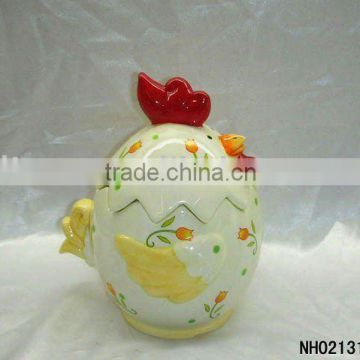 Easter chicken ceramic canister