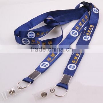 High quality blue lanyards with badge reel, Customized lanyards