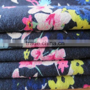 Print fabric poly spun knit fabric single jersey fabric