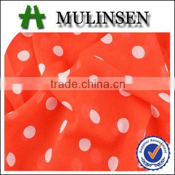 Shaoxing textile woven silk feeling chiffon fabric polka dot