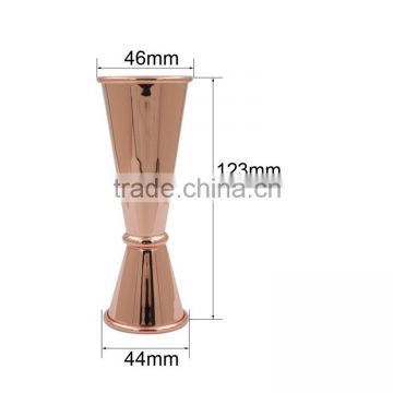 1/2oz Stainless steel cocktail jigger with copper plated