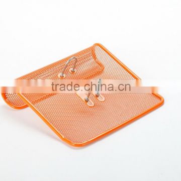 orange metal mesh office desktop calender holder
