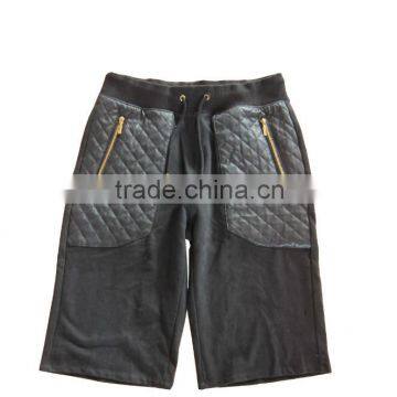 2015 fashion PU pants, china manufacture wholesale men short pants