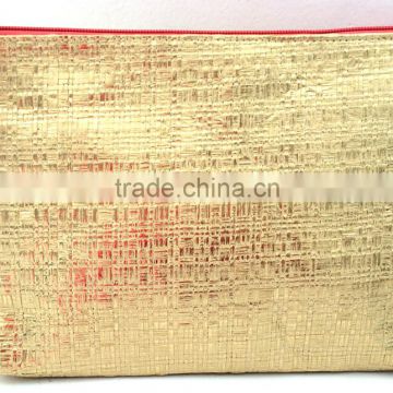 Promotional Gold printing straw cosmetic bags