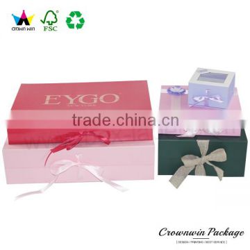 Fancy New Luxury Flat Pack Recycled Paper Folding Box Ribbon Closures