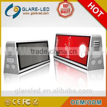 Wireless Wifi 3G outdoor usage video display function smd doube sided taxi roof top signs leds