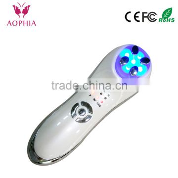 EMS & Led light therapy facial beauty device with Electroportion, LED, EMS and RF face