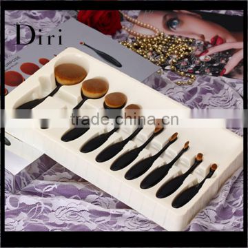 High quality rose gold oval makeup brush set