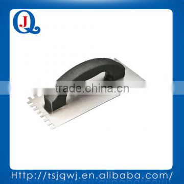 carbon steel or stainless steel plastic handle plastering trowel with notch teeth JQ6074A