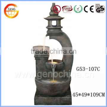 Stone tower apperance garden and home decoration water fountain polyresin material