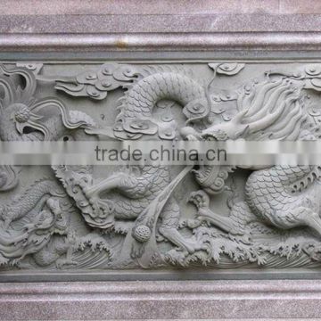 Chinese Marble Vivid Dragon Relief Carving