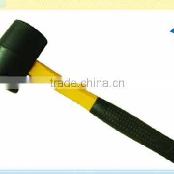 Black rubber mallet with fiberglass handle
