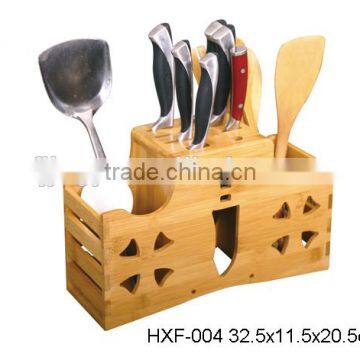 Bamboo kitchen utensil holder
