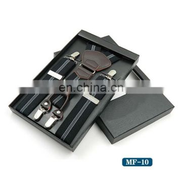 Wholesale yiwu longkang high-end strong Y back 4 clips adult mens suspenders