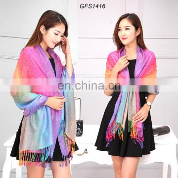 gradient color design fashion colorful paisley shawl