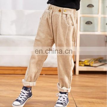 Unisex cotton children trousers corduroy kids leggings pants