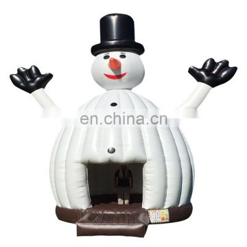 Christmas White Inflatable Snowman Bounce House Kids Jumping Castle Bouncer Dome For Sale