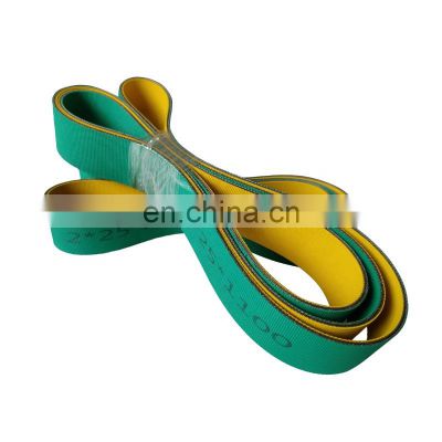 Nylon material rubber belt Baseband green yellow conveyor timing belt