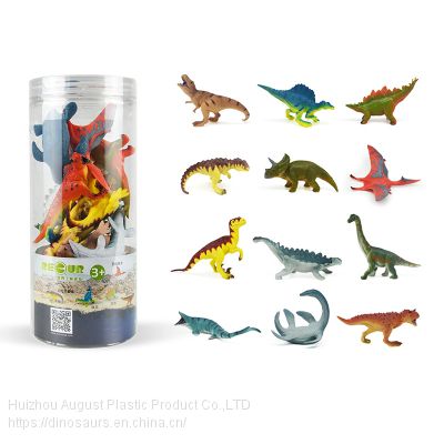 New Design Small Dinosaur Set Plastic Animal Toys Collection TPR Dinosaur Set Juguet For Kids Education Dinosaur Set