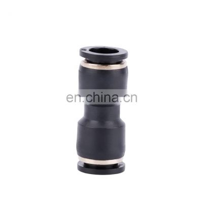 PU Series Union Straight One Touch Black 4/6/8/10/12/16MM PU Penumatic Tube Fittings Quick Push Connector